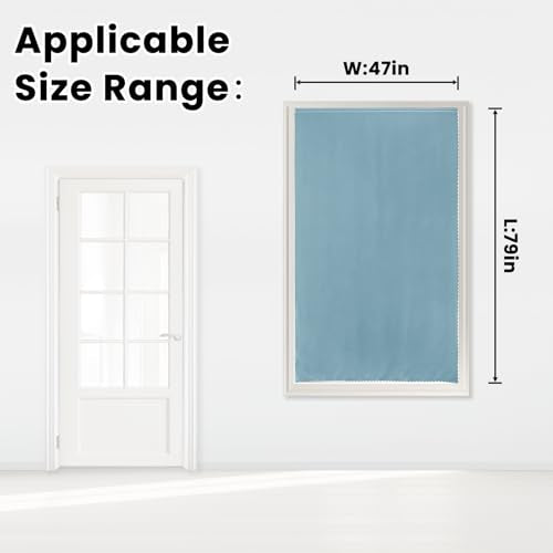 Self Adhesive Curtains (47"W x 79"L (Pack of 1) / Lake Blue)