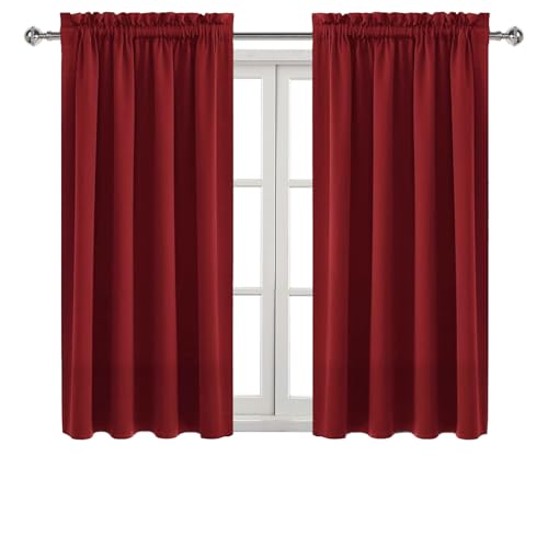 Blackout Curtains for Bedroom Living Room 42 x 45 Inch Long Burgundy (Burgundy / 42"W x 45"L (Pack of 2))