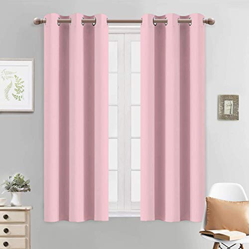 Blackout Curtains 38x54 inch Pink Thermal Drapes (Pink / 38"W x 54"L (Pack of 2))
