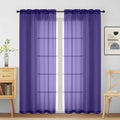 Purple Sheer Curtains for Window 72 inches Long 2 Panels Set (42"W x 72"L (Pack of 2) / Purple)