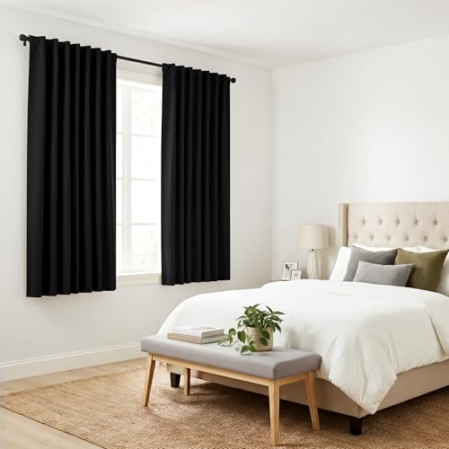 Blackout Window Curtains (Black / 52"W x 45"L (Pack of 2))
