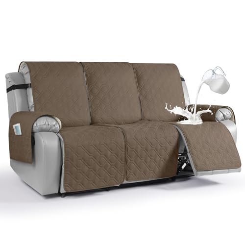 Waterproof Recliner Couch Covers Washable (Brown / 3 Seater)