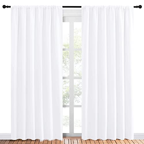 White Curtains (Pure White / 70"W x 84"L (Pack of 2))