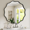 Wavy Round Mirror (Black / 24"L x 24"W)
