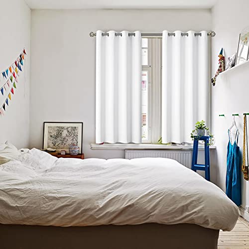 Pure White Room Darkening Curtains 54 Inch for Bedroom (Pure White / 46"W x 54"L (Pack of 2))