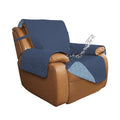 Double Protection 100% Waterproof Recliner Covers for Living Room (Dark Blue/Light Blue / Recliner Large)
