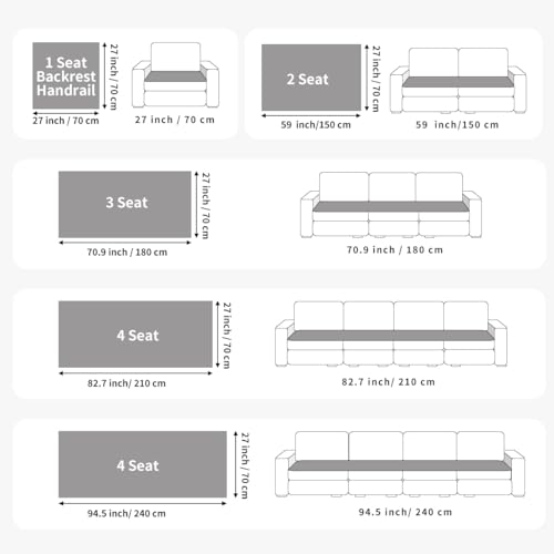 Velvet Sectional Couch Covers for Dogs (Light Grey / 1PC/27.6"x59"/Loveseat & Short "L" Part)