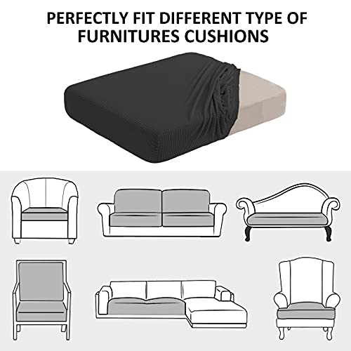 Water Repellent Sofa Cushion Slipcovers (Medium / Black)