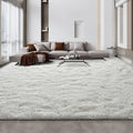 Large Shag Area Rugs 10 x 14 (Cream White / 10 x 14 ft)