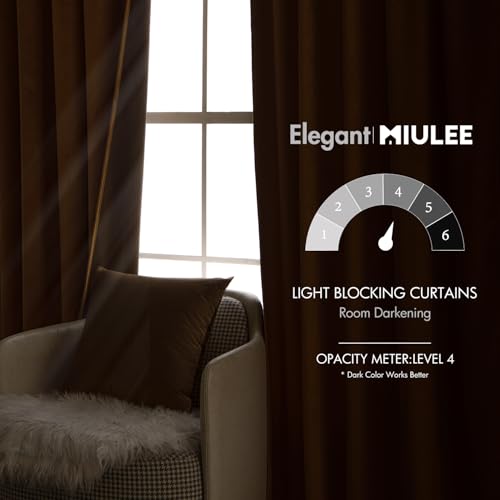 Velvet Curtains 52x84 inches 2 Panels Brown Blackout Curtains (Brown / 52"W x 84"L (Pack of 2))