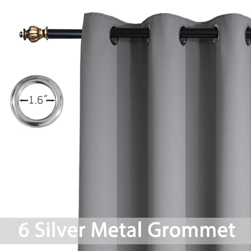 Blackout Curtains 38x36 inch Grey Thermal Drapes (Grey / 38"W x 36"L (Pack of 2))