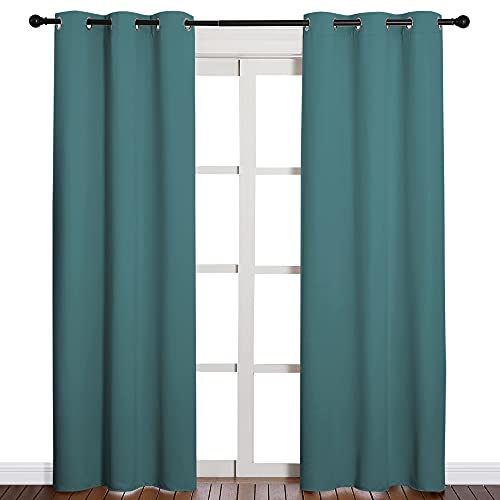Thermal Insulated Curtains (Sea Teal / 42"W x 84"L (Pack of 2))