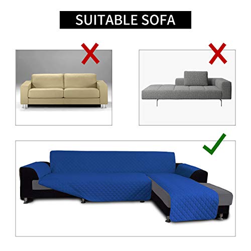 Reversible L Shape Sectional Couch Cover (X-Large / Classicblue/Classicblue)