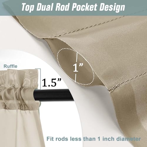 Taupe Sheer Curtains 63 Inch Length 2 Panels (42"W x 63"L (Pack of 2) / Taupe)