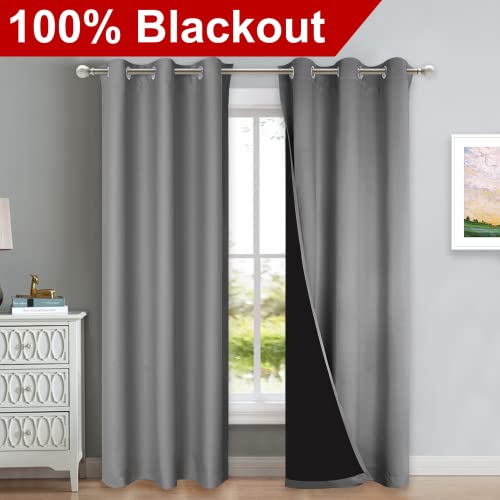 Silver Grey Full Shade Curtain Panels (Silver Grey / 42"W x 84"L (Pack of 2))