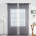 Basic Rod Pocket Sheer Voile Window Curtain Panels White 1 Pair 2 Panels 60 Width 108 Inch Long for Kitchen Bedroom Children Living Room Yard (Grey / 60"W x 108"L (Pack of 2))