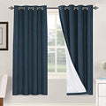 100% Blackout Linen Curtains 72" L 2 Panels Navy (Navy / 52"W x 72"L (Pack of 2))