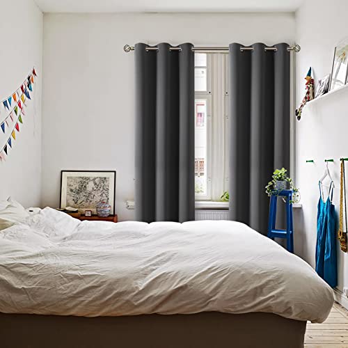 Blackout Curtains (Dark Grey / 42"W x 84"L (Pack of 2))