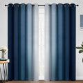 Ombre Curtains Blue and Greyish White for Living Room (70"W x 84"L (Pack of 2) / Blue)
