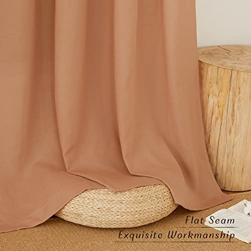 Linen Burlap Burnt Orange Window Treatments (Burnt Orange / 55"W x 72"L (Pack of 2))