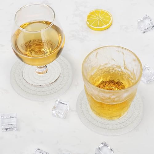 Woven Drink Coasters with Holder (White / 10 Pcs)