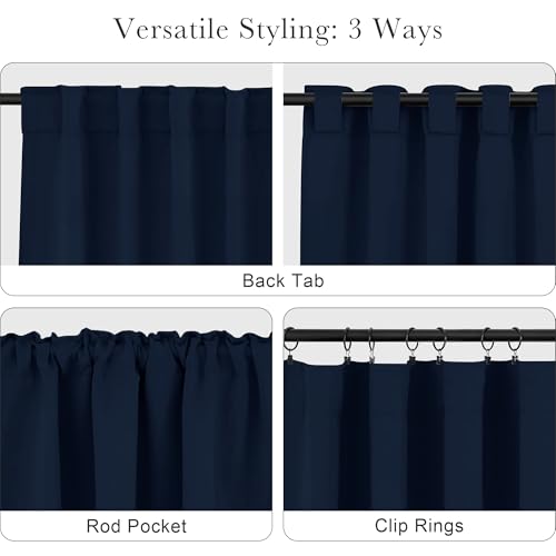 Navy Blackout Curtains (Navy Blue / 42"W x 54"L (Pack of 2))
