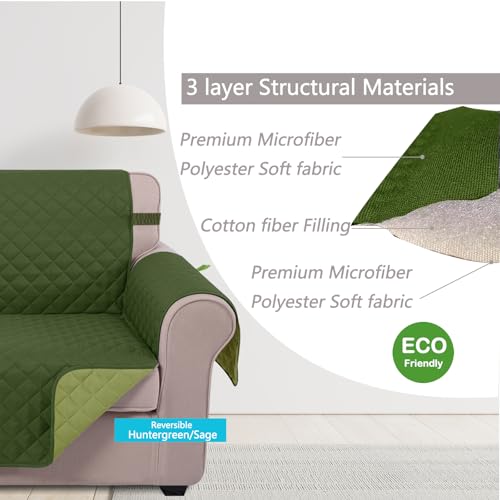 Reversible 23''Recliner Small Chair Cover (Huntergreen/Sage / 23''recliner-small)