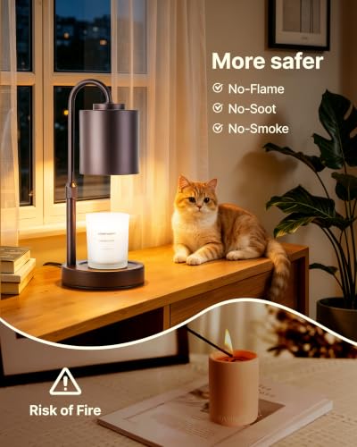 Dimmable Candle Warmer Lamp with Timer (Coffee)