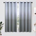 Ombre Gradient Grey White to Gray Curtains for Bedroom (52"W x 63"L (Pack of 2) / Grey and White)