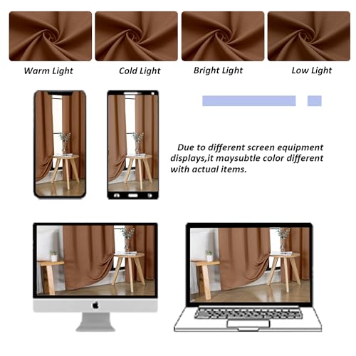 Ava Sun Baked Blackout Curtains for Bedroom 84 Inch Length 2 Panels Set (Sun Baked / 40"W x 84"L (Pack of 2))