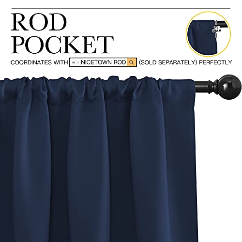 Navy Blackout Curtains for Bedroom 42" Wide x 63" Long 2 Panels (Navy / 42"W x 63"L (Pack of 2))