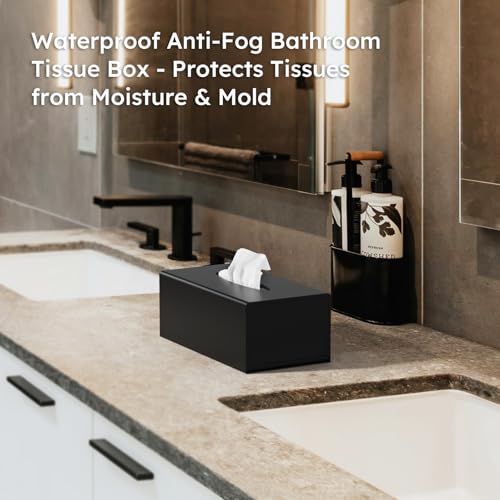 Matte Black Long Tissue Boxs Covers Holder Rectangular Acrylic Home (Black / 9.85*5.1*4.5 inch(L*W*H))