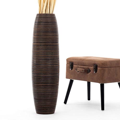 Large Floor Vase 34 inches Mango Wood for Pampas Grass (34 inches / Brown)