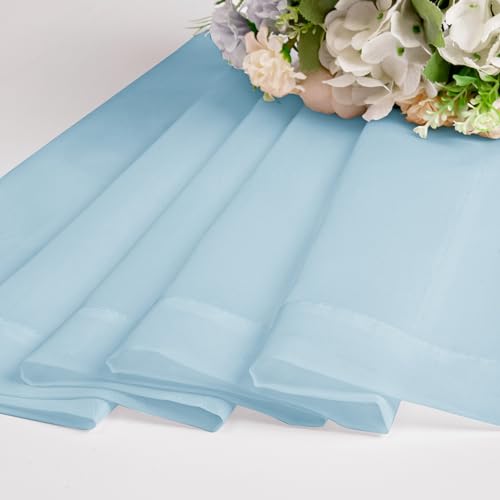 Sky Blue Sheer Curtains 45 Inch Long 2 Panels (Sky Blue / 42"W x 45"L (Pack of 2))