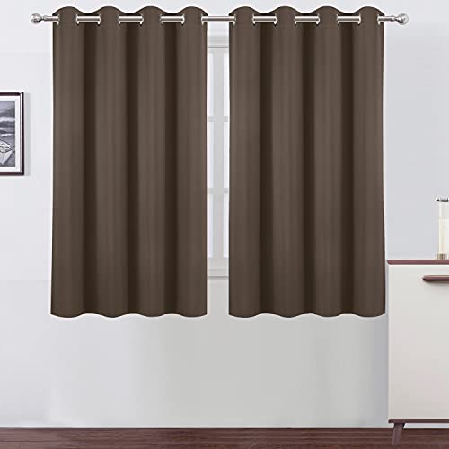Blackout Curtains 52 x 45 inch (Chocolate Brown / 52"W x 45"L (Pack of 2))