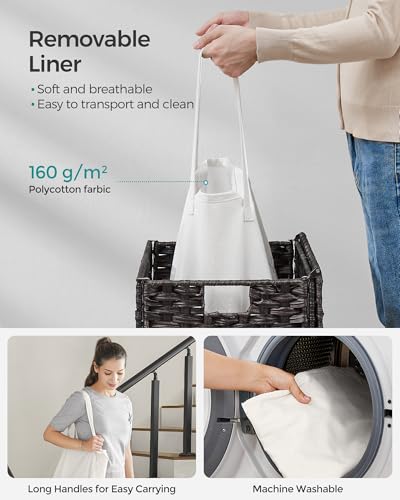Laundry Hamper with Lid (Black / 90 L)