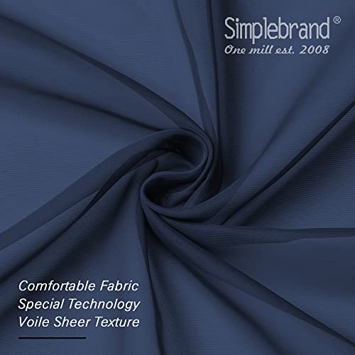 Blue Sheer Curtains 96 Inches Long (Navy Blue / 42"W x 96"L (Pack of 2))
