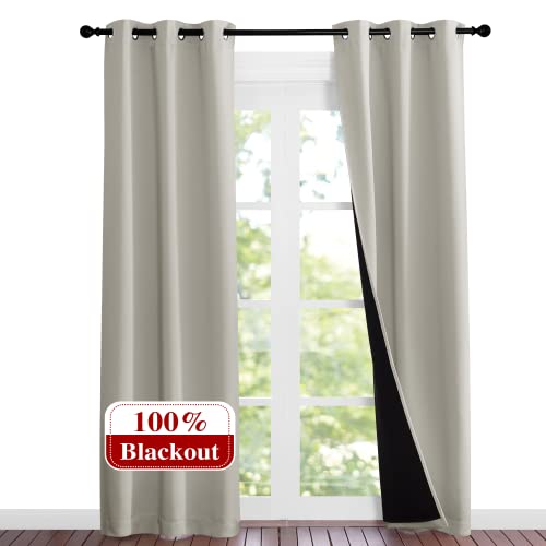 Natural Blackout Curtains 84 inches Long (Natural / 37"W x 84"L (Pack of 2))