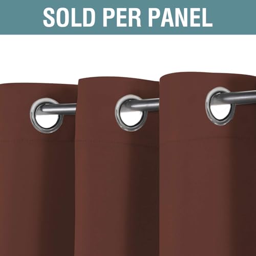 Blackout Curtain for Living Room Thermal Insulated Window Treatment Curtain 54 inch Length Energy Saving Solid Grommet Top Blackout Drape (52"W x 54"L (Pack of 1) / Rust)