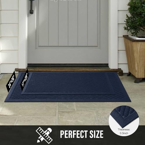 Sturdy Front Door Mat (Blue / 2' x 3' (Rectangular))