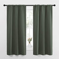 Bedroom Curtains Blackout Draperies (Dark Mallard / 34"W x 63"L (Pack of 2))