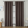 Ava Chocolate Blackout Curtains for Bedroom 90 Inches Long 2 Panels Set (Chocolate / 50"W x 90"L (Pack of 2))
