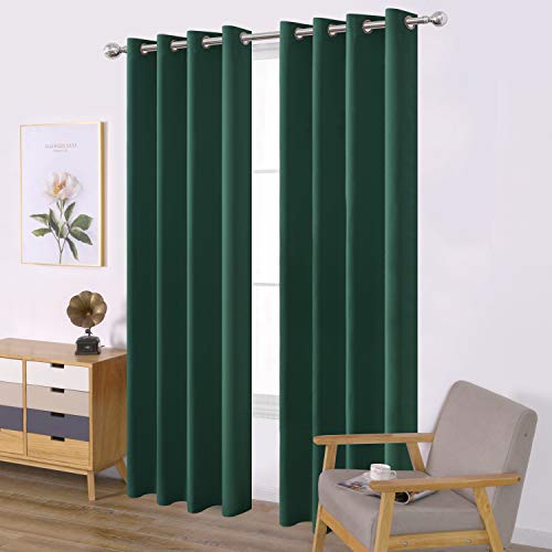 Dark Green Blackout Curtains (Green / 52"W x 84"L (Pack of 2))