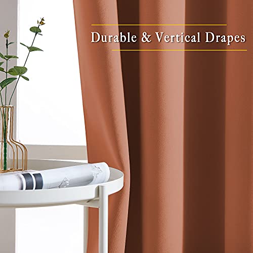 50% Blackout Burnt Orange Sliding Glass Curtains 2 Panels Set (Burnt Orange / 80"W x 84"L (Pack of 2))
