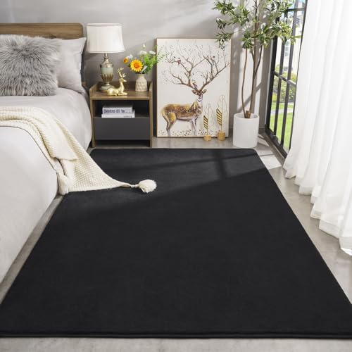 Large Area Rugs for Bedroom Living Room (6' x 9' (Rectangular) / Black)