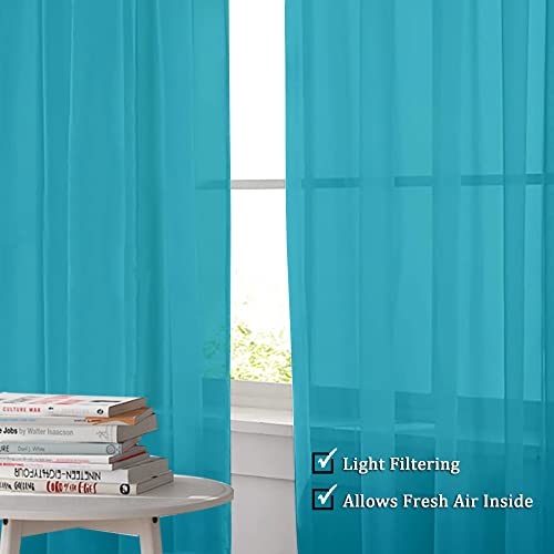 Marine Sheer Curtains 96 Inch Length (Marine / 42"W x 96"L (Pack of 2))