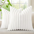 Fall Faux Fur Throw Pillow Covers 20x20 Set of 2 White (White / 20" x 20" (Pack of 2))