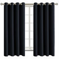 Black Blackout Curtains for Bedroom 63 Inch Long (Black / 52"W x 63"L (Pack of 2))