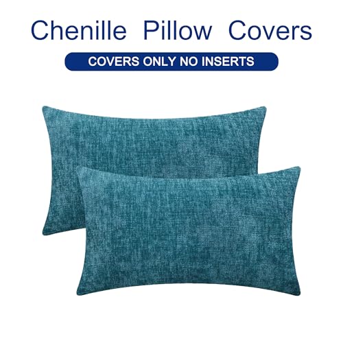 Decorative Couch Throw Pillow Covers 26 X 16 Inches Ocean Blue (26" x 16" (Pack of 2) / Ocean Blue)