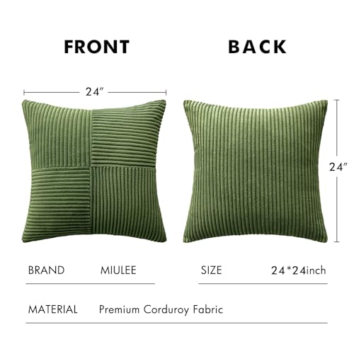 Moss Green Decorative Euro Sham Pillow Covers 24x24 Inch 2 Pack (24" x 24" (Pack of 2) / Moss Green)